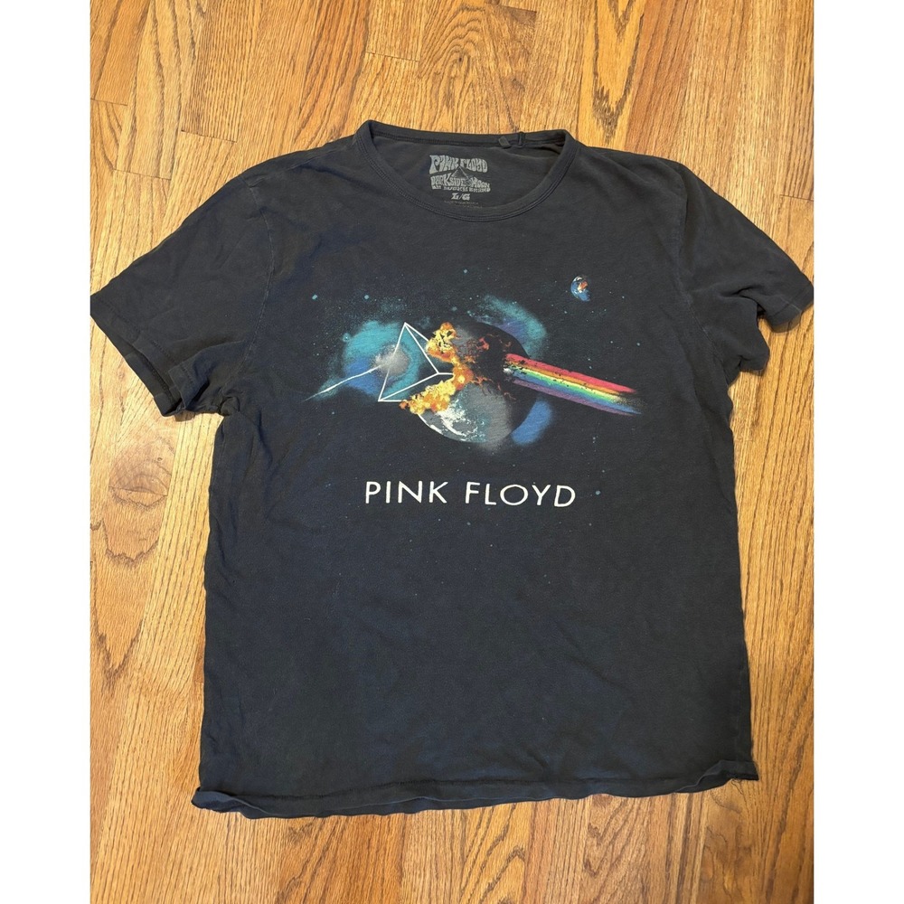 Pink Floyd Dark Side of the Moon Lucky Brand Graphic T-Shirt Mens Large Black